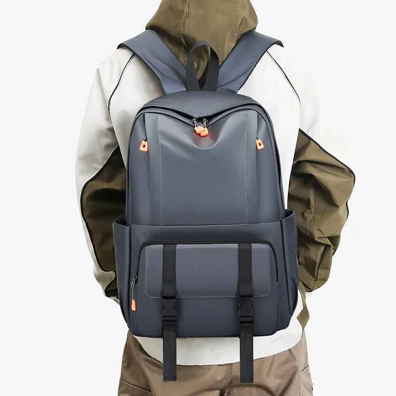 FAMAN Durable Fabric Backpack Regular Men's Black/Gray-14