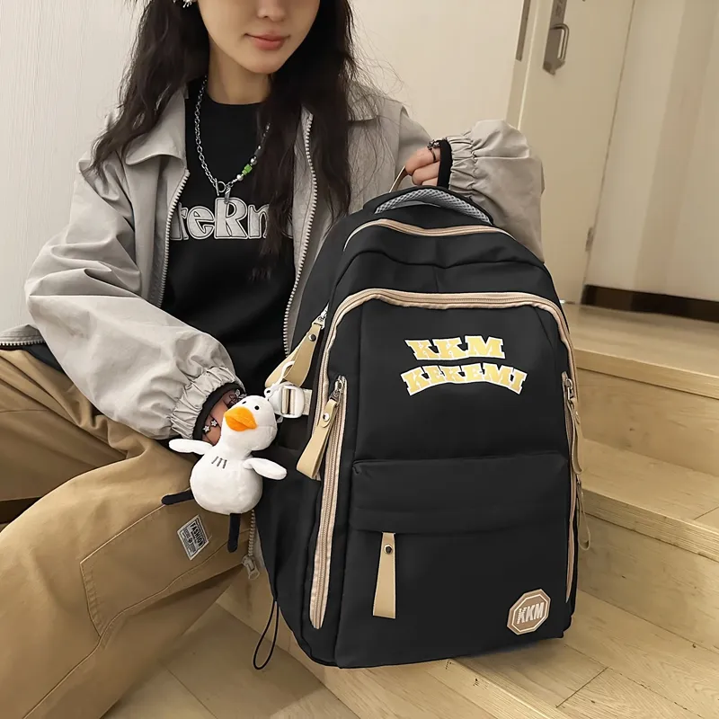 FAMAN Nylon Backpack Women's Black/Green/White/Blue/Red-7
