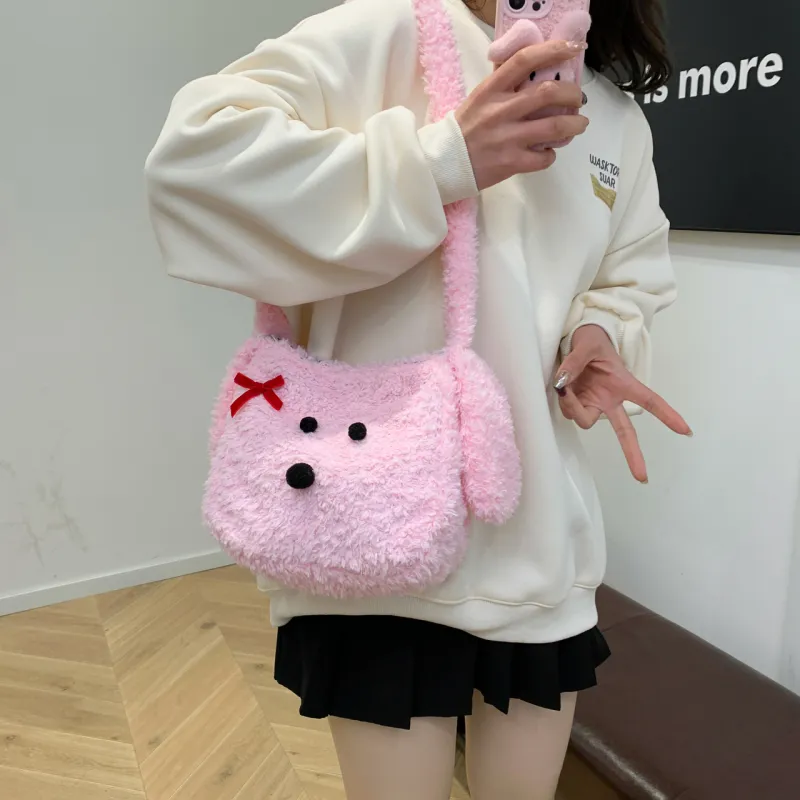FAMAN Fuzzy Shoulder Bag Women's Multicolor-12