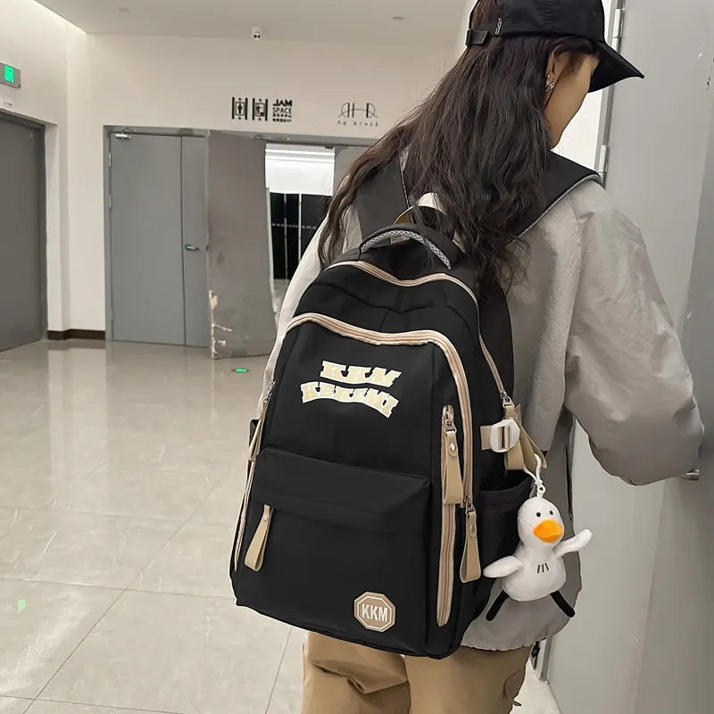 FAMAN Nylon Backpack Women's Black/Green/White/Blue/Red-5