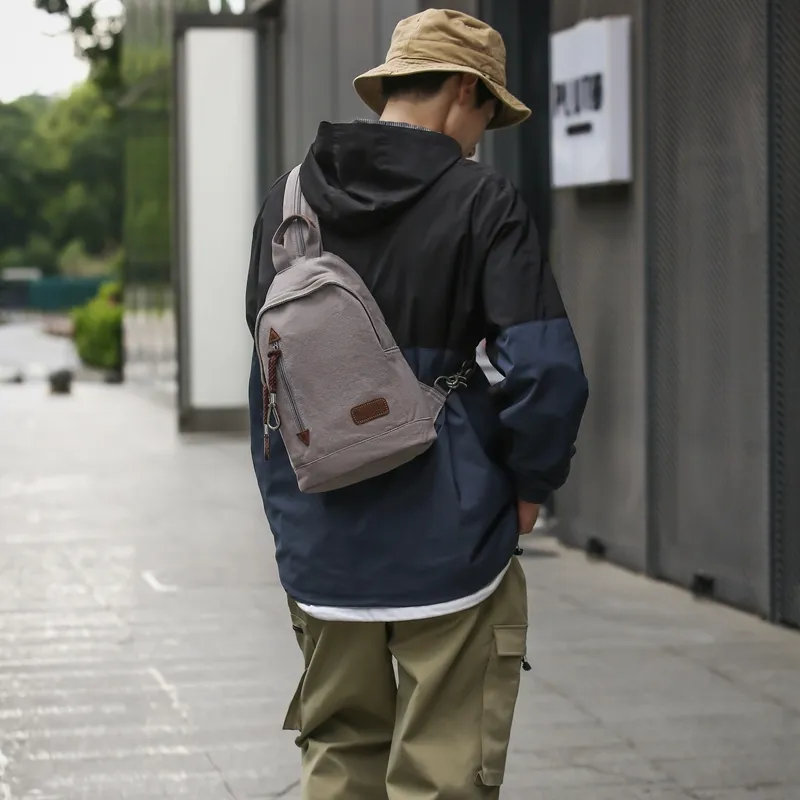 FAMAN Canvas Backpack Men's Gray-1