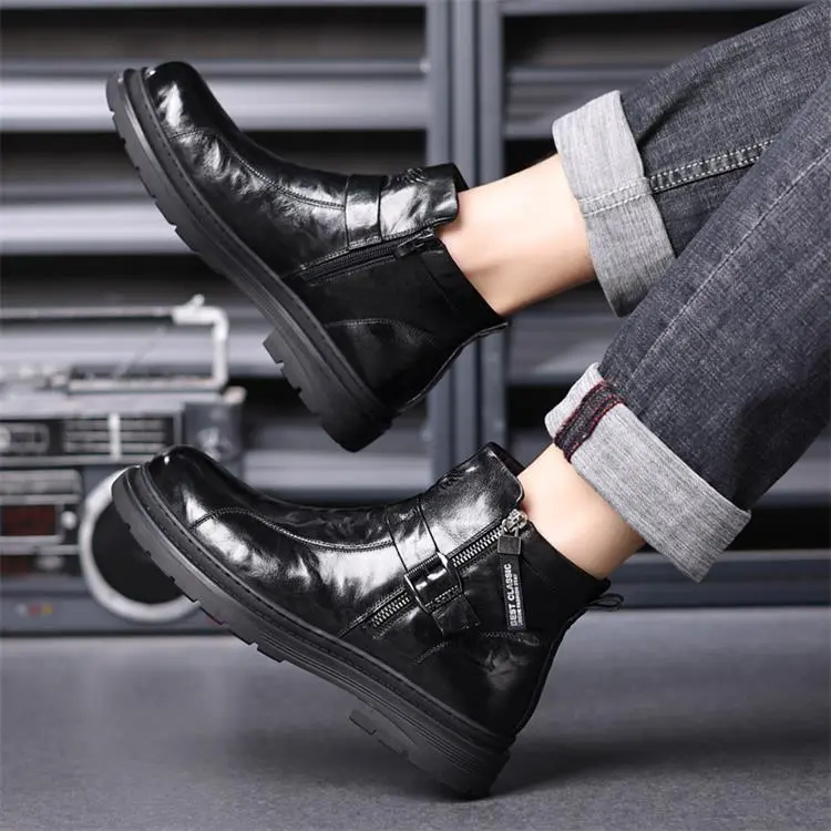 GZZ Ankle Boots Men Black-10