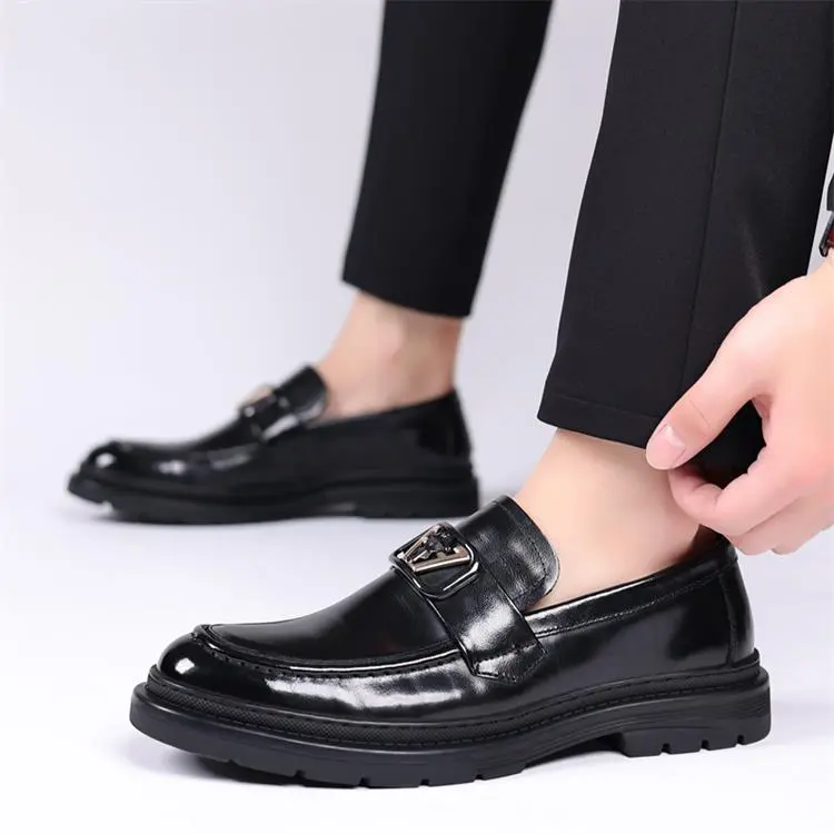 GZZ Loafers Men Low Top Black-9