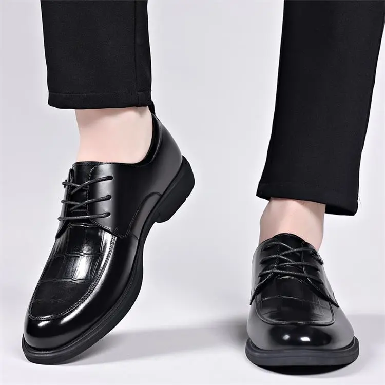 GZZ Dress Shoes Men Low Top Black-10