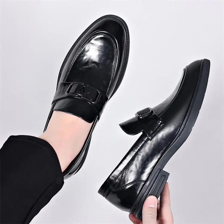 GZZ Dress Shoes Men Low Top Black-10