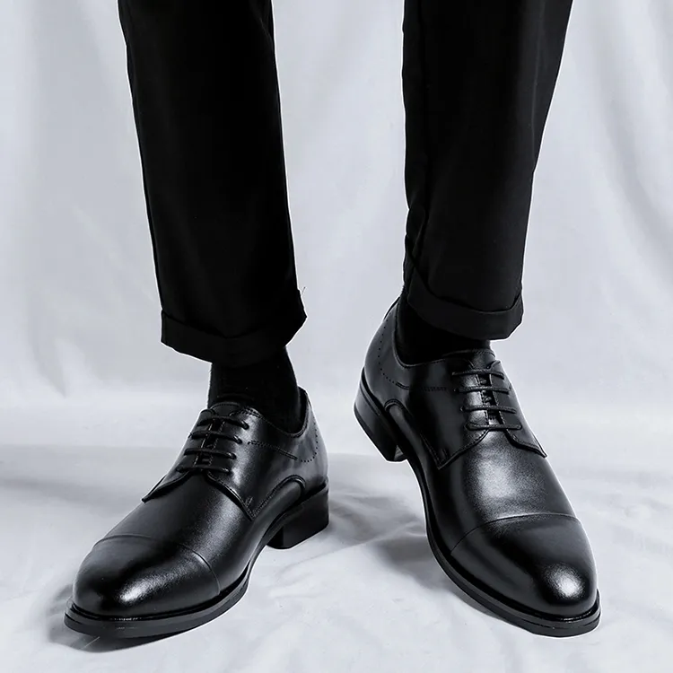 GZZ Dress Shoes Men Low Top Black-10