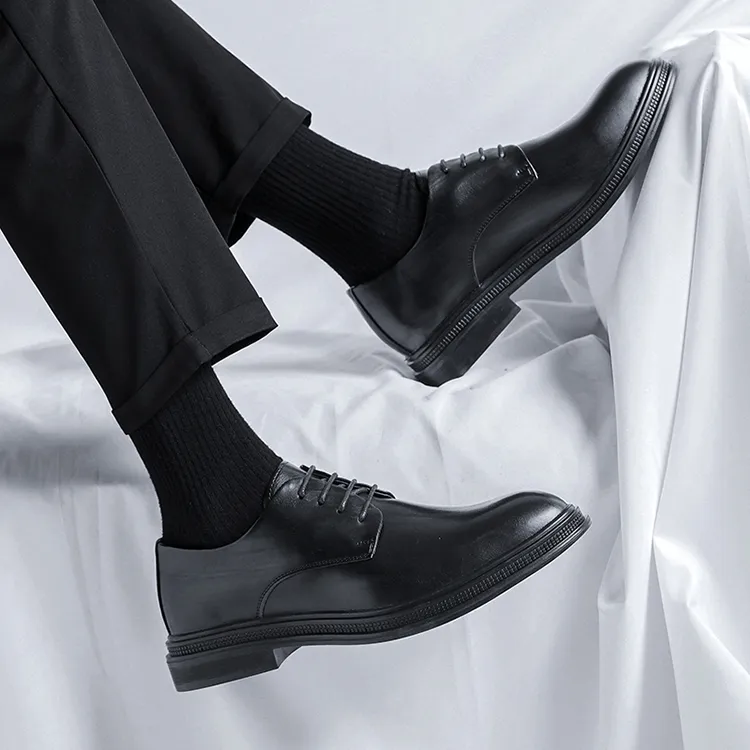 GZZ Dress Shoes Men Low Top Black-10