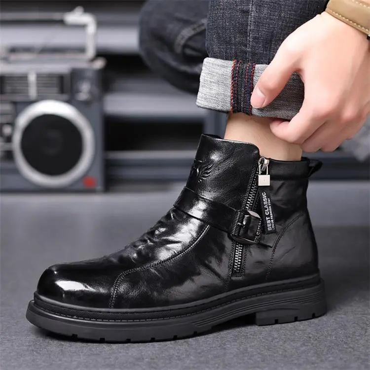 GZZ Ankle Boots Men Black-11