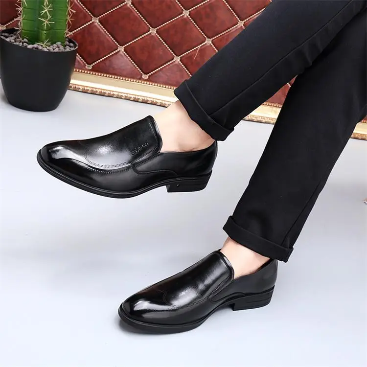 GZZ Dress Shoes Men Low Top Black-5