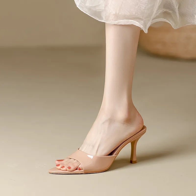 Feo Dvke Rubber Sole Slip Resistant Slide Slippers Women's Nude-11
