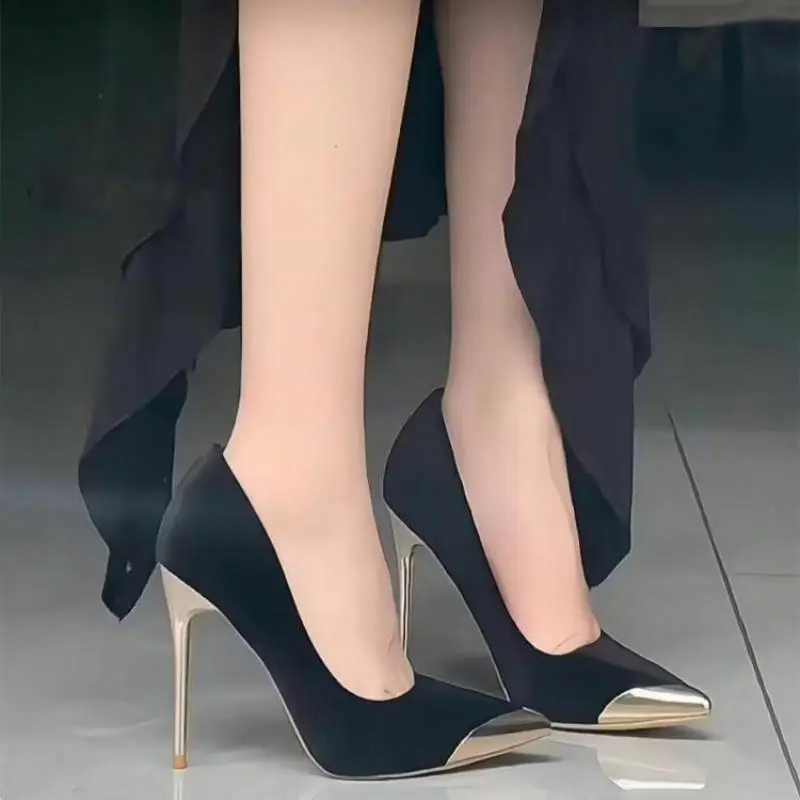 Feo Dvke Slim Heel High Heels 9cm 7cm Women's Black-17