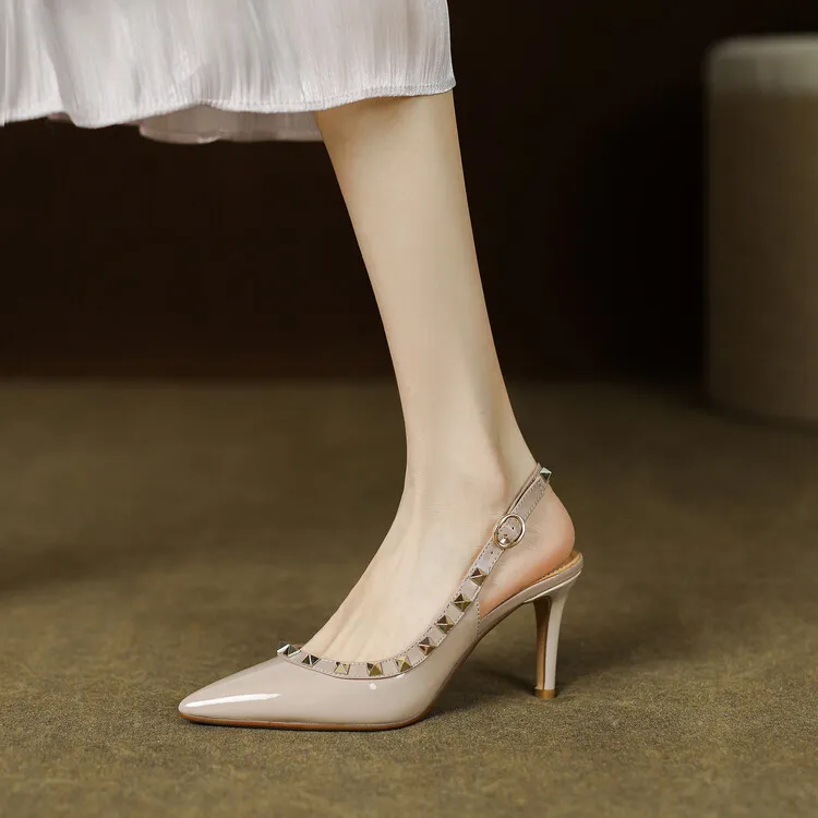 Feo Dvke Slim Heel High Heels 6cm8cm Women's Nude Gift Box Set-11