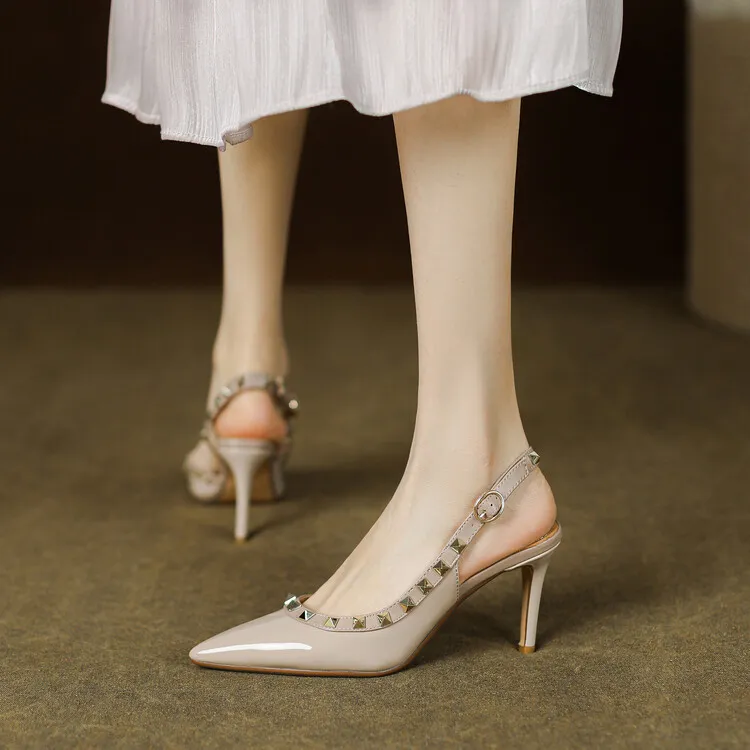 Feo Dvke Slim Heel High Heels 6cm8cm Women's Nude Gift Box Set-10