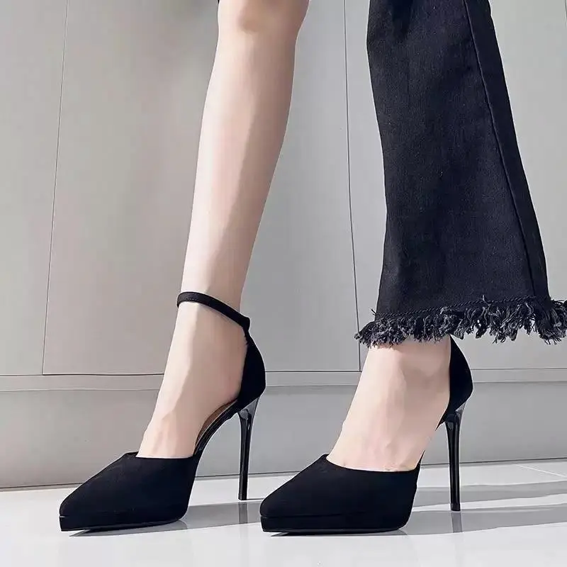 Feo Dvke Slim Heel High Heels Women's Black Gift Box Set-9