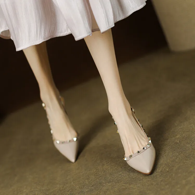 Feo Dvke Slim Heel High Heels 6cm8cm Women's Nude Gift Box Set-9