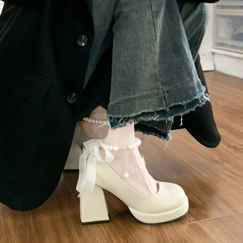 Feo Dvke Chunky Heel High Heels 8.5cm Women's Gift Box Set-11