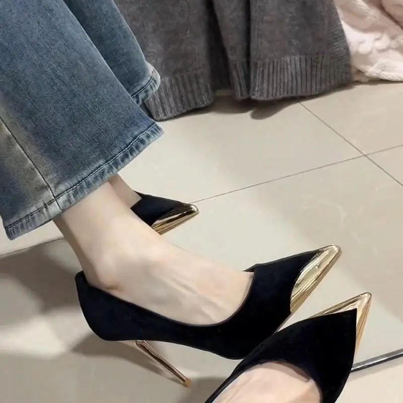 Feo Dvke Slim Heel High Heels 9cm 7cm Women's Black-20