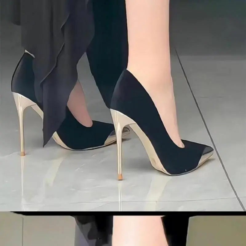 Feo Dvke Slim Heel High Heels 9cm 7cm Women's Black-21