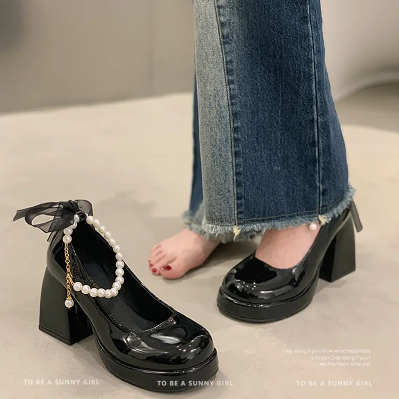 Feo Dvke Chunky Heel High Heels 8.5cm Women's Gift Box Set-17