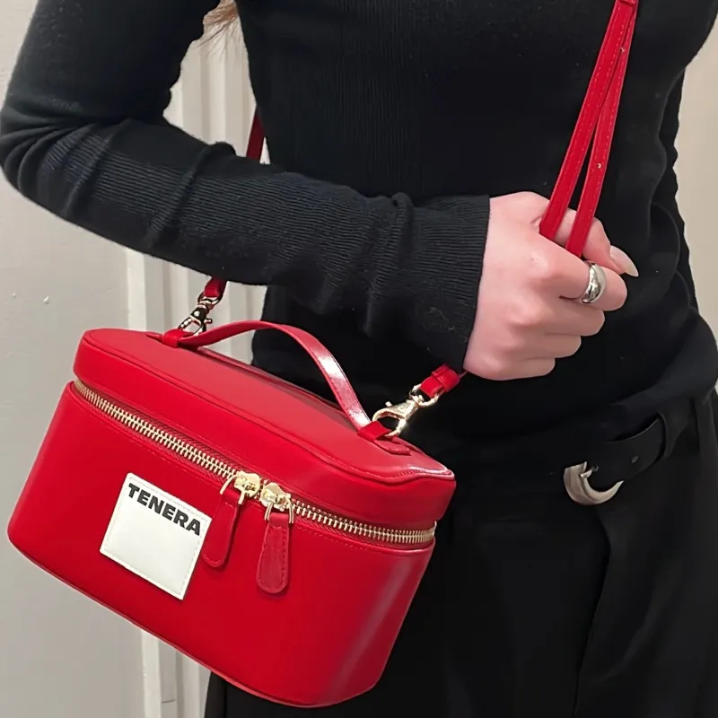 TENERA Handbags Deep Red-2