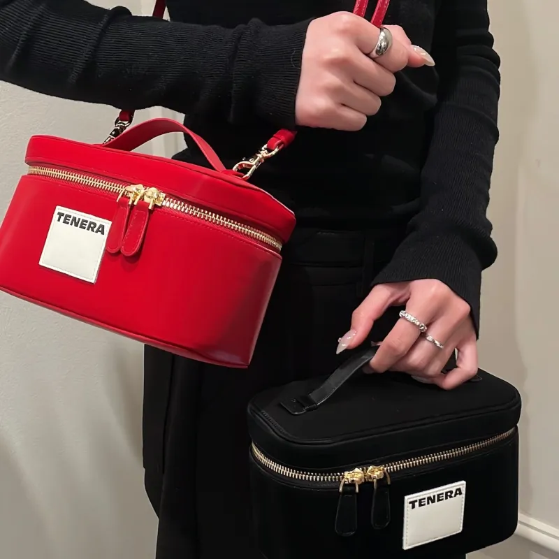 TENERA Handbags Deep Red-1