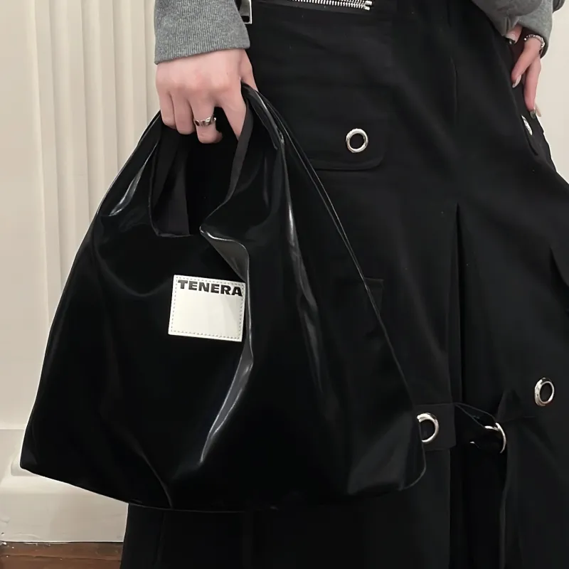 Tenera Biodegradable Artificial Leather Shoulder Bag Regular Women's Black-2
