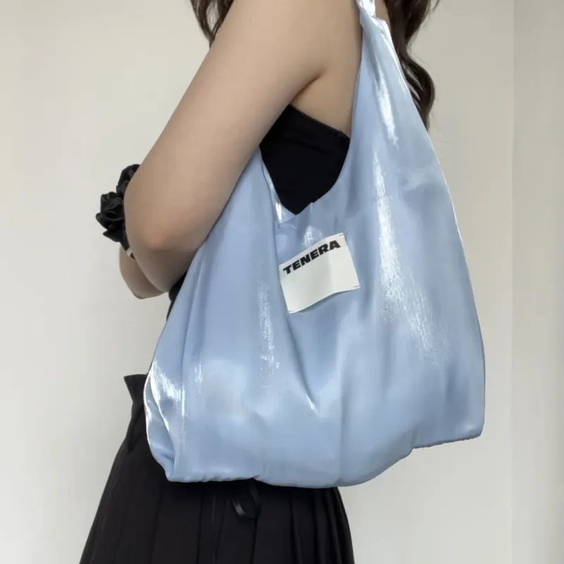 Tenera Recycled Polyester Shoulder Bag Regular Women's Pink/Ice Blue/Tea Gray/Dark Purple/Light Purple/Pearl White-3