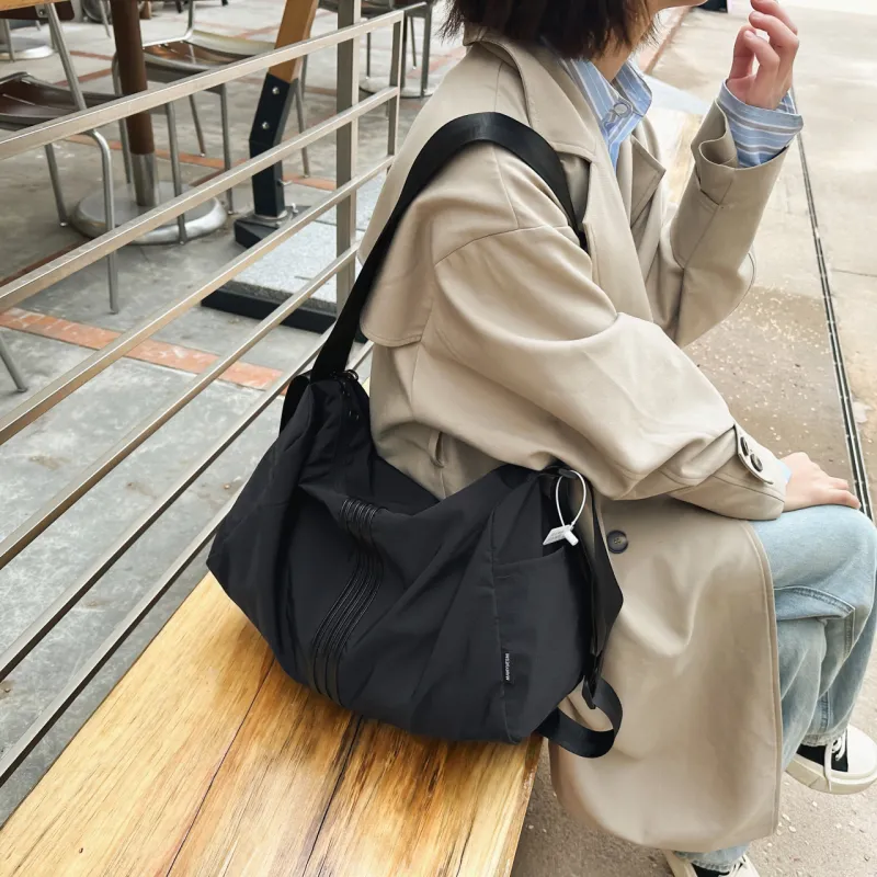 Xmithie Nylon Shoulder Bag Large Size Unisex Multicolor-11