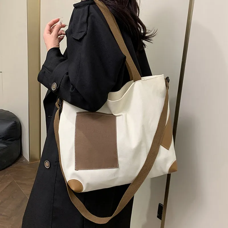 Xmithie Canvas Bag Crossbody Bag Regular Unisex White/Khaki/Black/Green-3