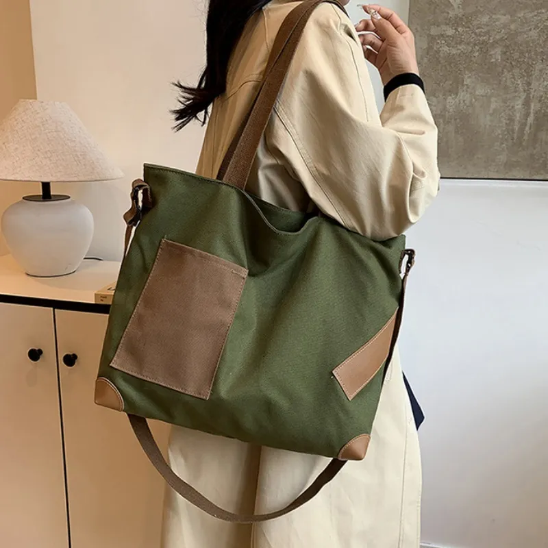 Xmithie Canvas Bag Crossbody Bag Regular Unisex White/Khaki/Black/Green-18