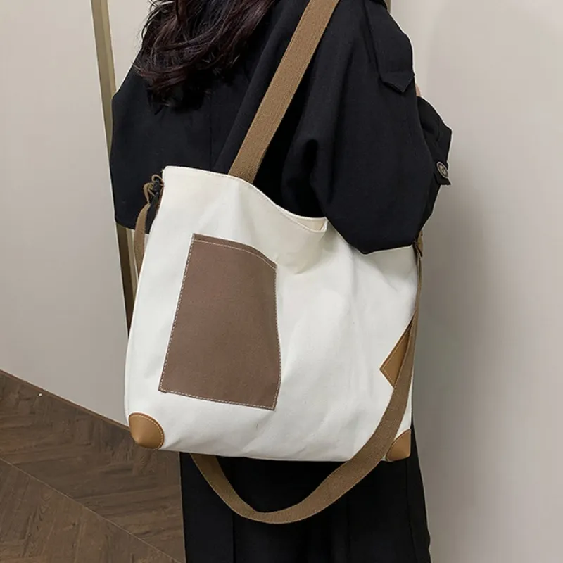 Xmithie Canvas Bag Crossbody Bag Regular Unisex White/Khaki/Black/Green-2