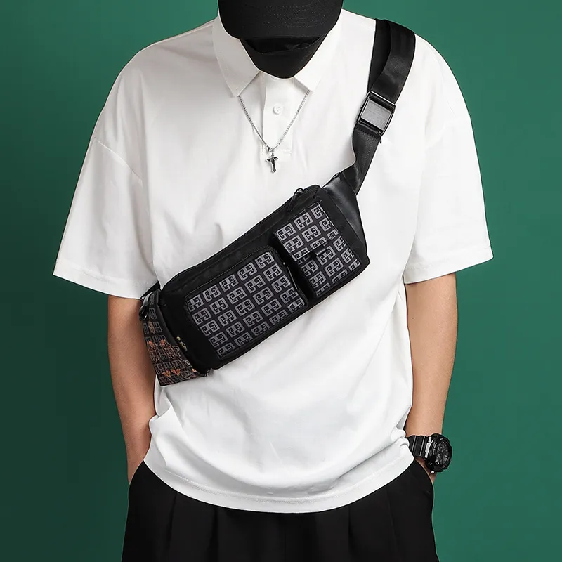 TINYAT Polyester Fanny Pack Regular Men's Black-3