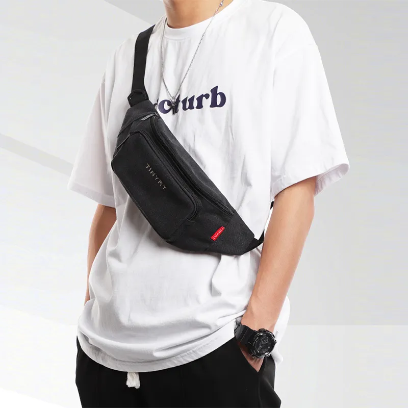 TINYAT Polyester Sling Bag Regular Unisex Black/Blue/Brown/Gray-2