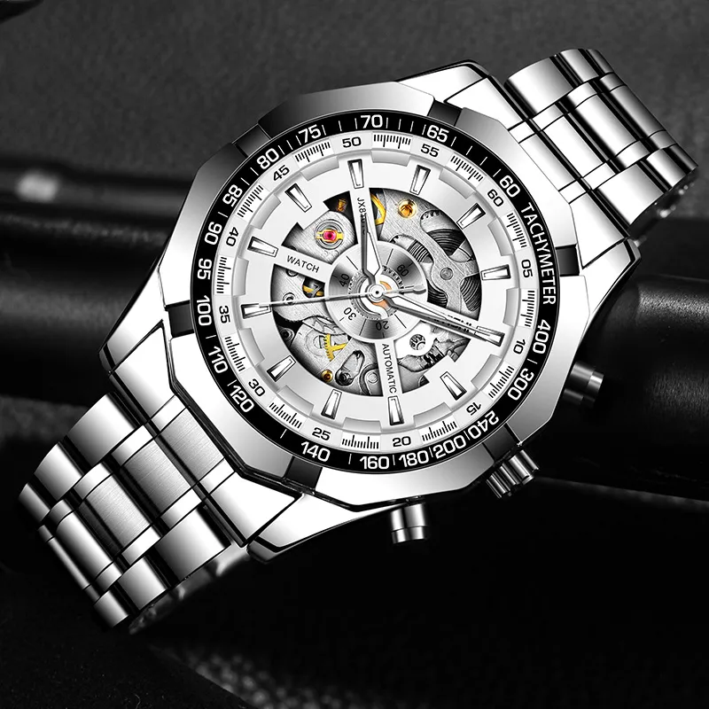 AIYISHI Automatic Mechanical Movement Watch Men's Watches Cut-Out Dial-4