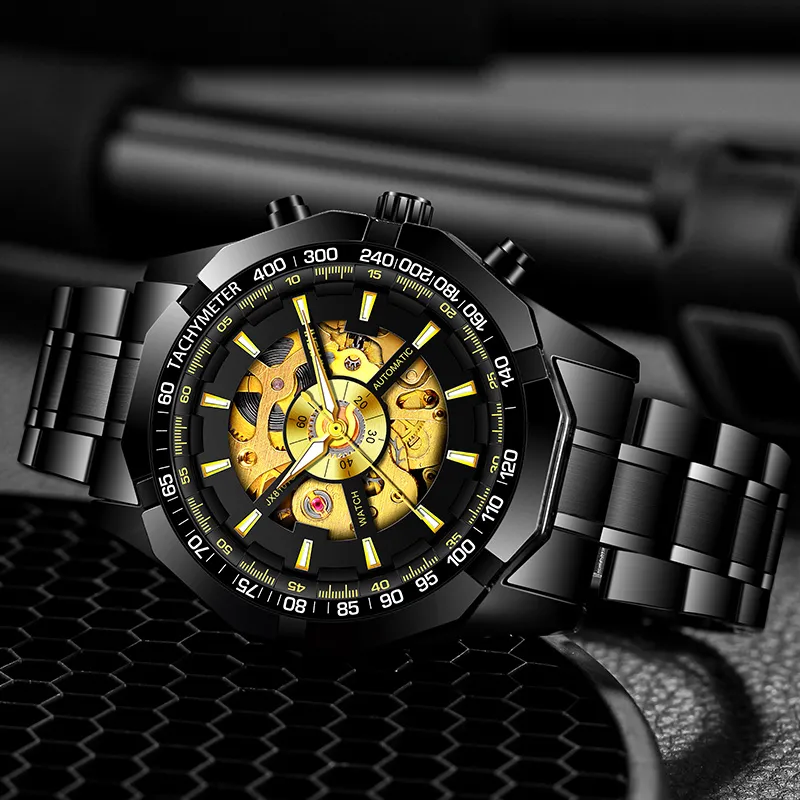 AIYISHI Automatic Mechanical Movement Watch Men's Watches Cut-Out Dial-9