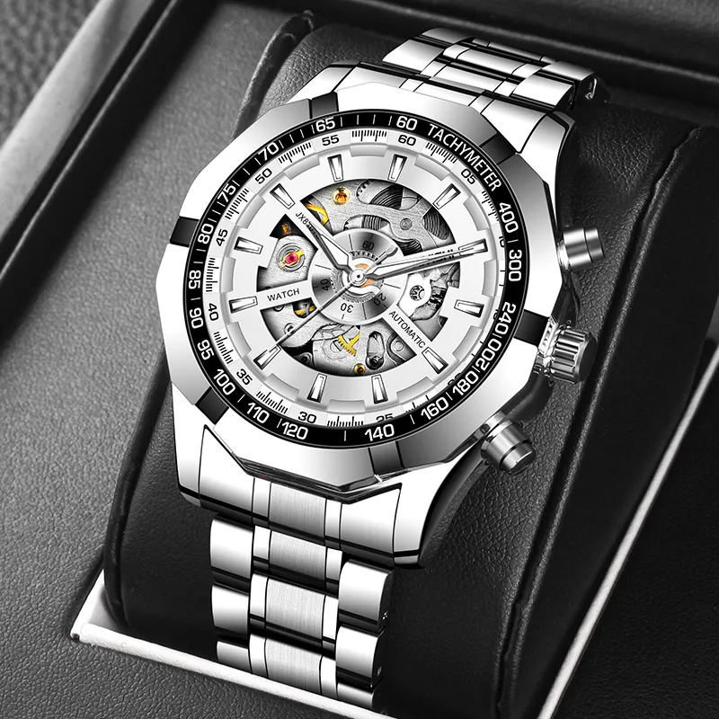 AIYISHI Automatic Mechanical Movement Watch Men's Watches Cut-Out Dial-5