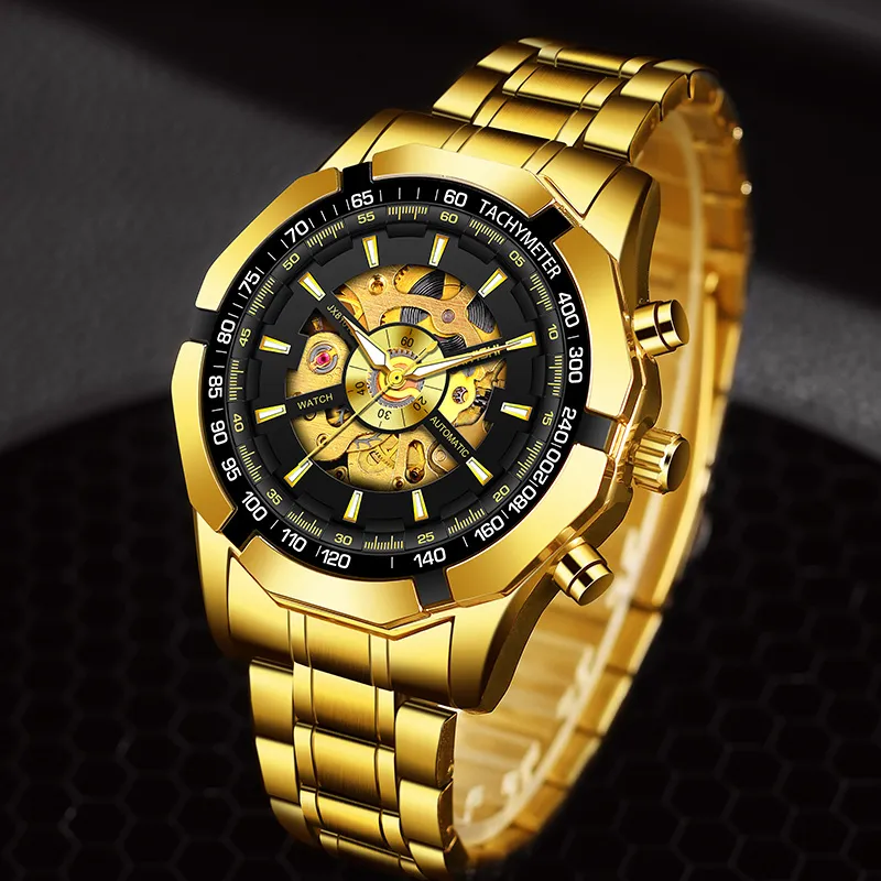 AIYISHI Automatic Mechanical Movement Watch Men's Watches Cut-Out Dial-14