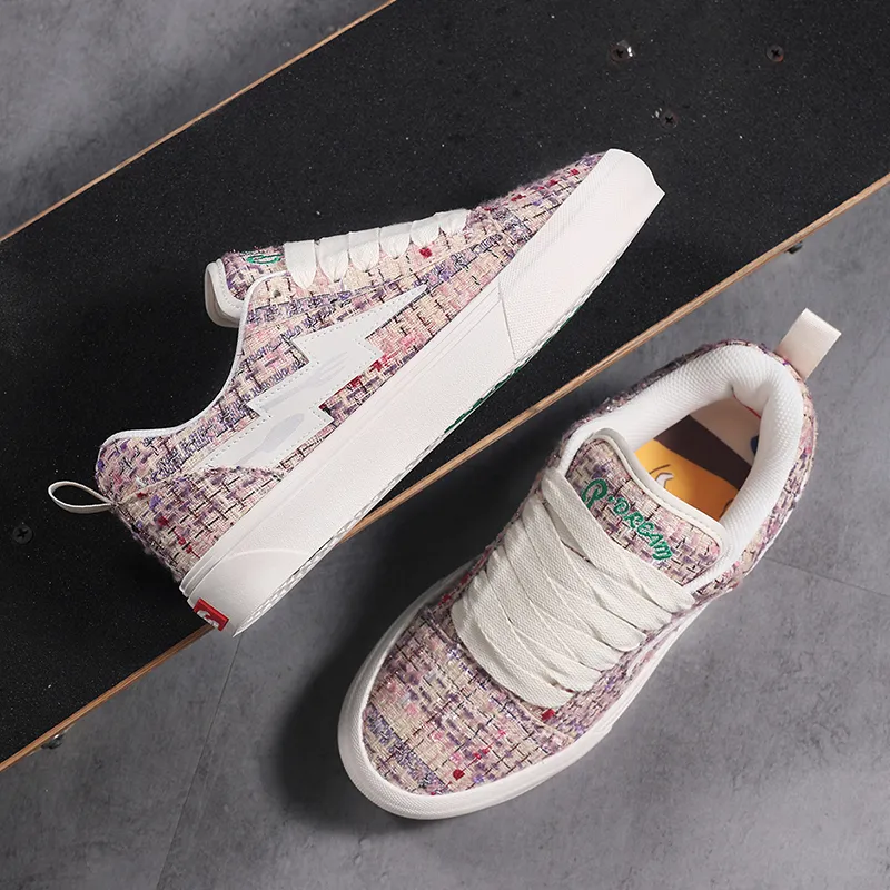 Faterri Non slip Lightweight Low Top Coverage Height Increasing Skateboard Shoes Unisex-25