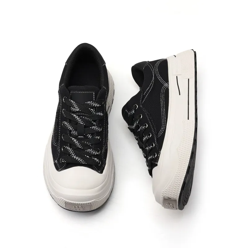 Cat Seven Seeks Low Top Canvas Shoes Men's Black-3