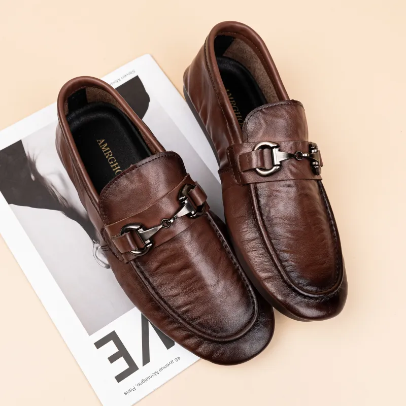 AMRGHONE Loafers Low Heel Men's-7