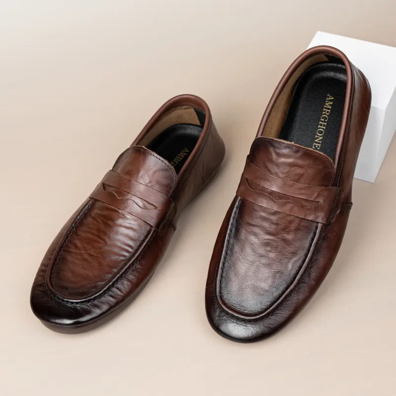 AMRGHONE Loafers Low Heel Men's-9