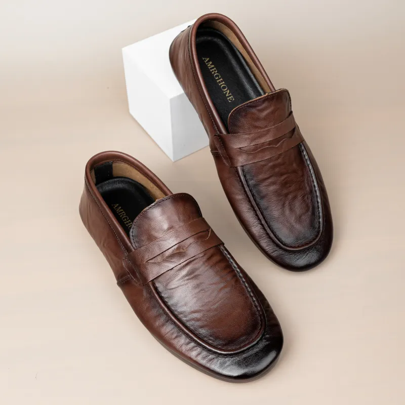 AMRGHONE Loafers Low Heel Men's-12