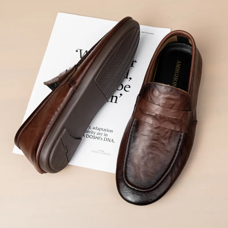 AMRGHONE Loafers Low Heel Men's-11