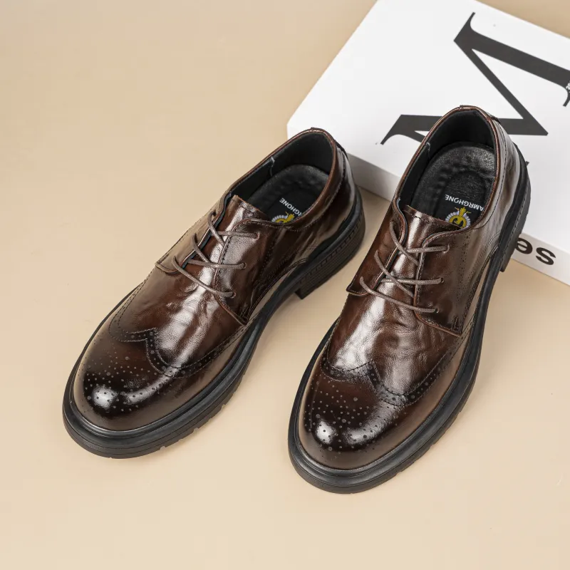 AMRGHONE Dress Shoes Men Low Top-6