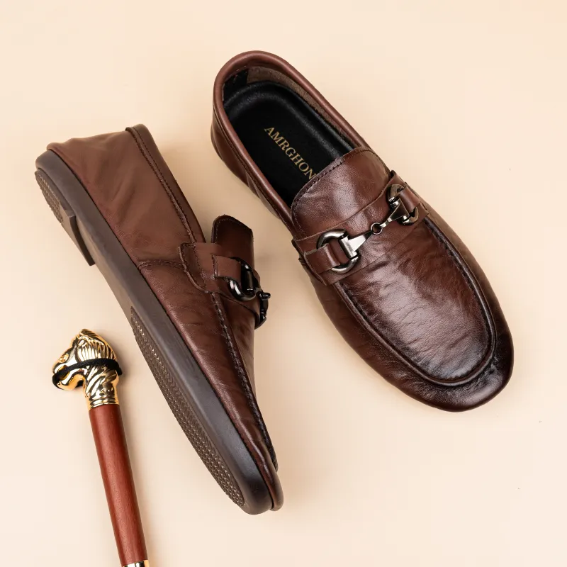 AMRGHONE Loafers Low Heel Men's-10