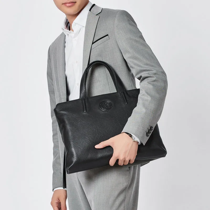 BOSTANTEN Cow Leather Handbag Regular Men's Black-6