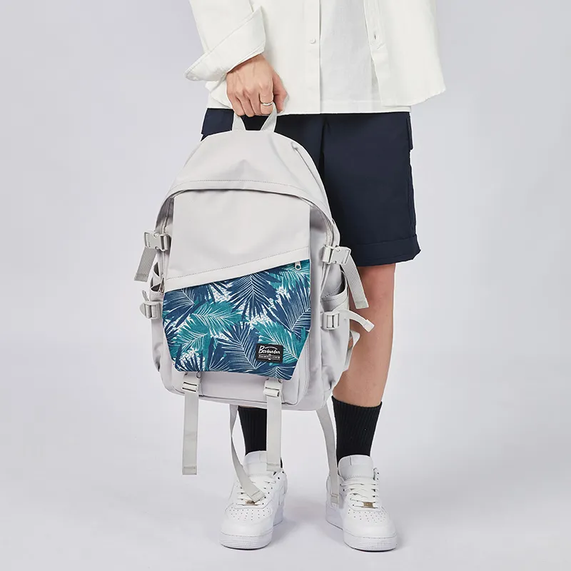 BOSTANTEN Fabric Laptop Backpack Tubas Unisex Black/Gray-11