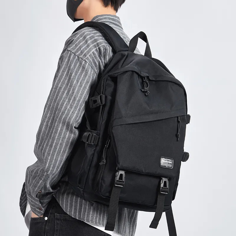 BOSTANTEN Fabric Laptop Backpack Tubas Unisex Black/Gray-4