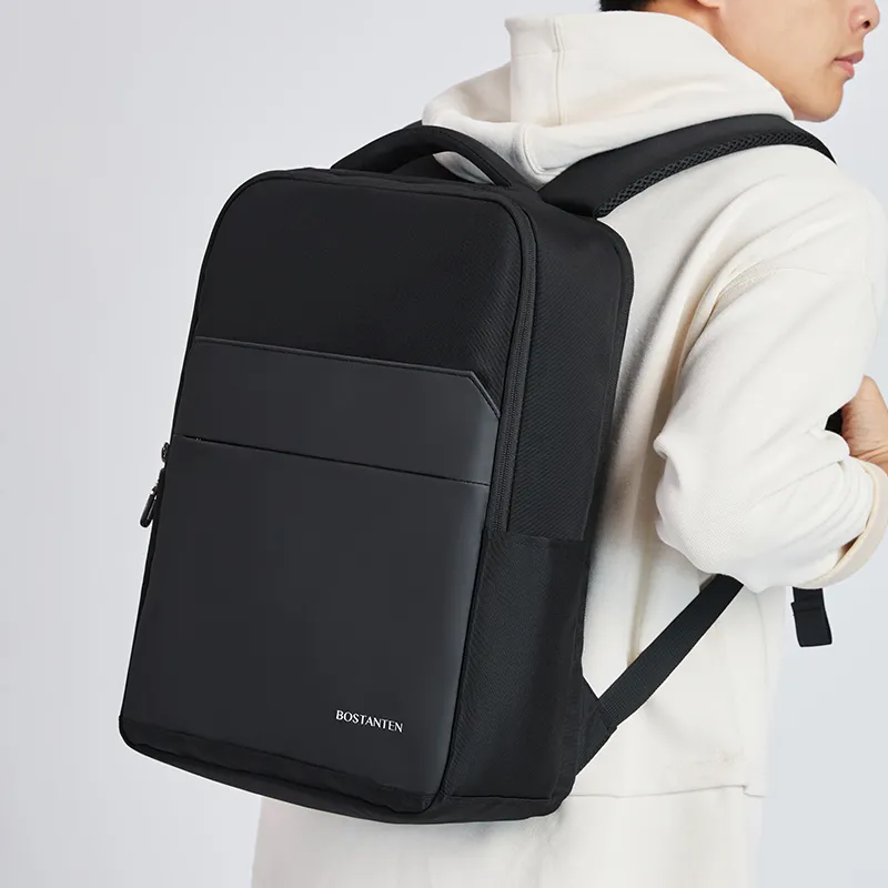 BOSTANTEN Fabric Co-Poly Vinyl Chloride Backpack Laptop Bags Regular Men's Black-6