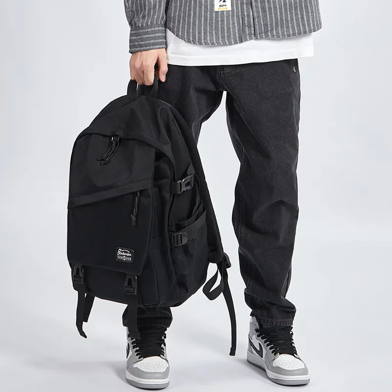 BOSTANTEN Fabric Laptop Backpack Tubas Unisex Black/Gray-5